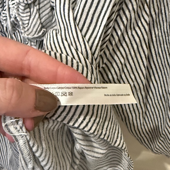 Free People One Ruffle Me Up black/white striped top, medium/large - Picture 7 of 9